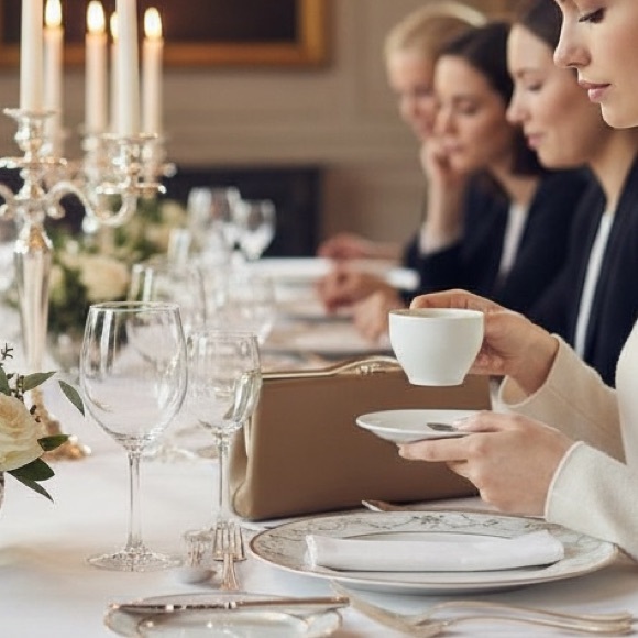 Vintage Clutch Bag Taupe Vegan Leather Gold Frame Latch Minimalist Evening - Picture 3 of 17